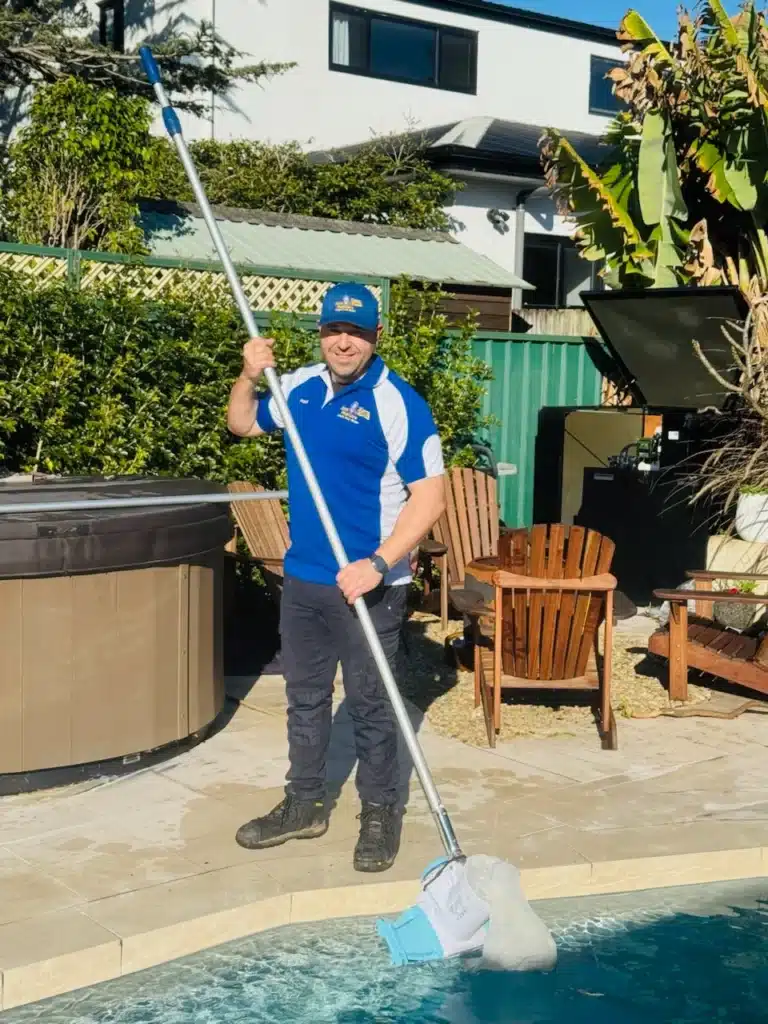 Cleaning the pool